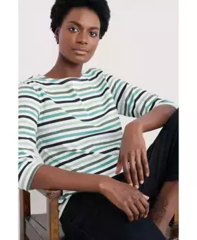 Женский топ Sailor с рукавом три четверти Seasalt Cornwall, зеленый