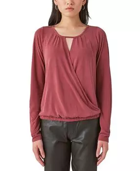 Женский топ sandwash faux-wrap с v-образным вырезом Lucky Brand, мульти