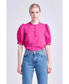 Женский топ смешанной техники English Factory, фиолетовый