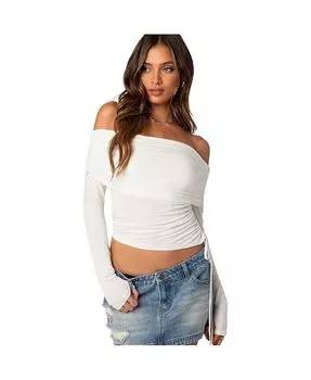 Женский топ со сборками и кулиской Edikted, белый