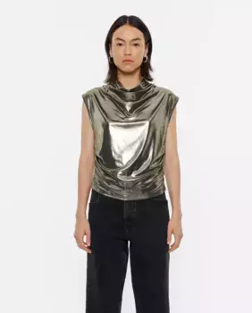 Женский топ со сборками металлик Bimba y Lola, золотой