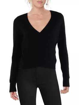 Женский топ-сюрплайс с полосками снизу и запахом DKNY Jeans, черный