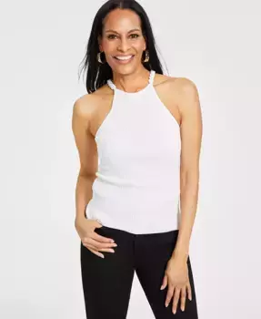 Женский топ-свитер на бретелях с цепочкой I.N.C. International Concepts, белый