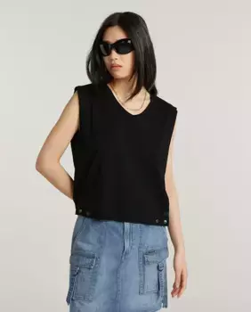 Женский топ свободного кроя с заклепками G-Star Raw, черный