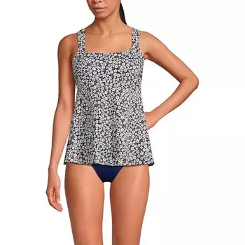 Женский топ танкини Lands End Flutter Empire UPF 50 Lands' End, цвет Navy Ditsy Floral