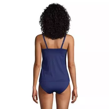 Женский топ танкини на косточках с квадратным вырезом и квадратным вырезом для контроля живота Lands End D-Cup UPF 50 Lands' End