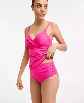 Женский топ-танкини с чашками на косточках и запахом Anne Cole, розовый