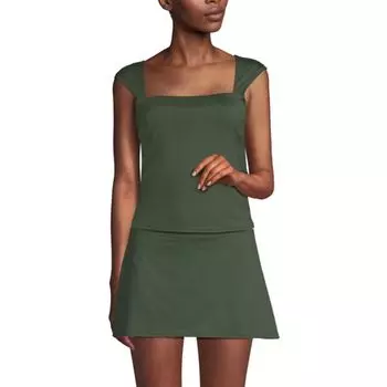 Женский топ-танкини с квадратным вырезом и косточками Lands' End, цвет rich olive green