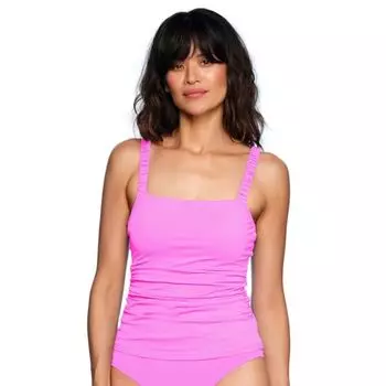 Женский топ-танкини с рюшами и бретелями Loft, цвет hot pink