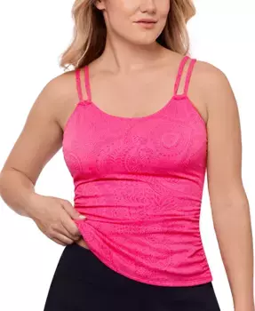 Женский топ-танкини с туннельной спинкой и принтом "пейсли" Swim Solutions, розовый