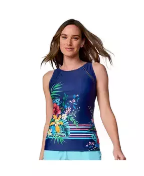 Женский топ-танкини с высоким воротом Free Country, синий