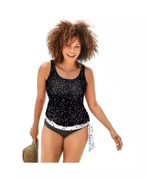 Женский топ-танкини с завязками по бокам и кокеткой Swimsuits for All, белый