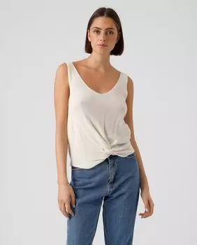 Женский топ тонкой вязки с переплетенным краем Vero Moda, белый