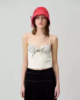 Женский топ тонкой вязки с вырезом горловины Claudie Pierlot, белый