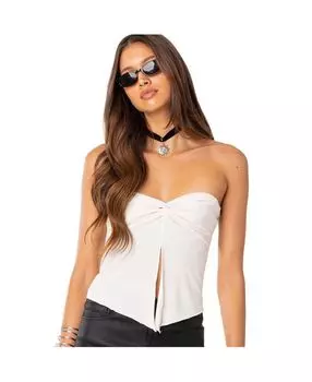 Женский топ-труба с перекрученным разрезом спереди Edikted, белый