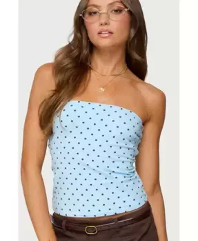 Женский топ-трубка с встроенным бюстгальтером в горошек Edikted, синий