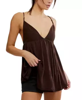 Женский топ-туника без рукавов с V-образным вырезом Trixie Free People, черный