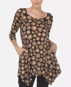 Женский топ-туника с геометрическим принтом и кругами White Mark, мультиколор