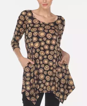Женский топ-туника с геометрическим принтом в виде кругов White Mark, мультиколор