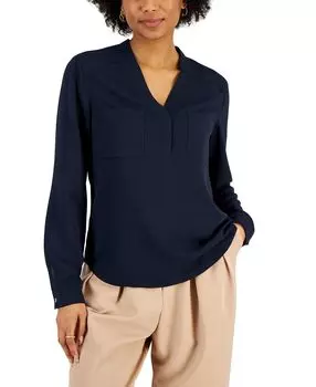 Женский топ utility с v-образным вырезом Nine West, синий