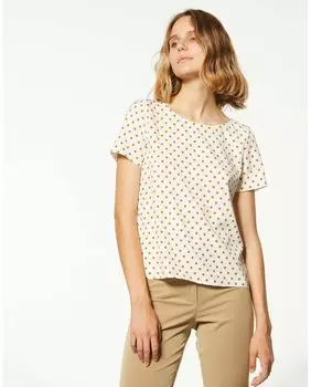 Женский топ в горошек с короткими рукавами Georges Rech Pars, белый