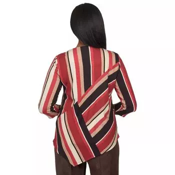 Женский топ в полоску с асимметричным подолом Alfred Dunner Alfred Dunner