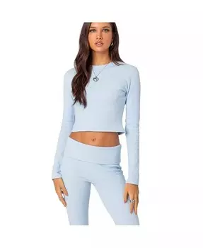 Женский топ в рубчик для кофе-брейка Edikted, синий