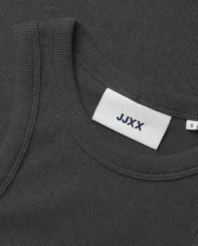 Женский топ в рубчик с бретельками на шее Jack & Jones, темно-серый
