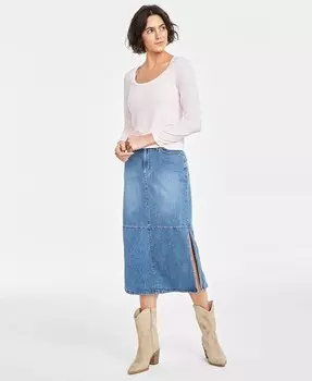 Женский топ в рубчик с длинными рукавами и овальным вырезом On 34th, розовый