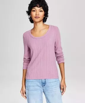 Женский топ в рубчик с круглым вырезом And Now This, фиолетовый
