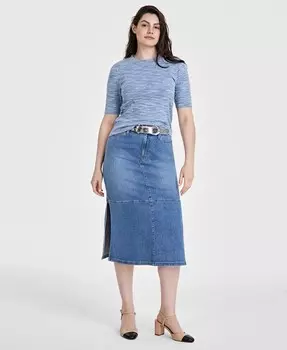 Женский топ вязки в рубчик Spacedye On 34th, синий