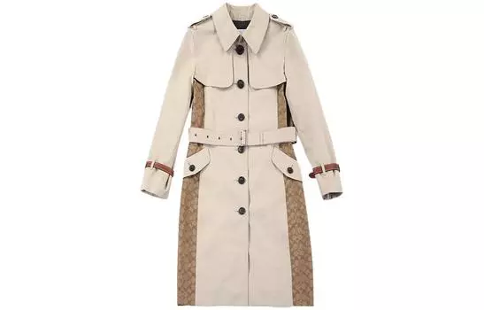 Женский тренч COACH, цвет Khaki