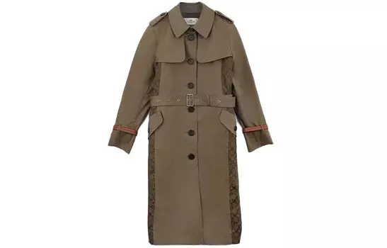 Женский тренч COACH, цвет лавровый зеленый
