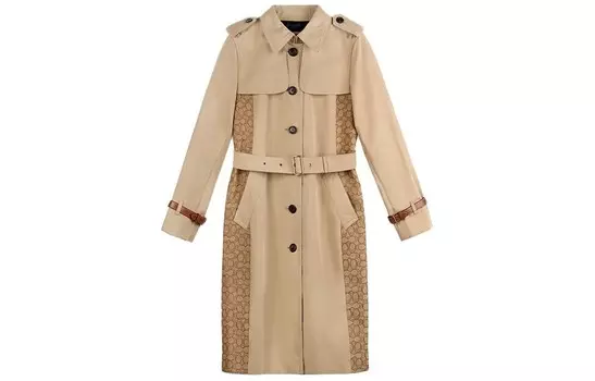 Женский тренч COACH, цвет Water khaki