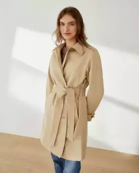 Женский тренч из хлопка Southern Cotton, бежевый