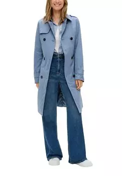 Женский тренч на двух пуговицах s.Oliver, синий