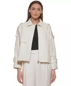 Женский тренч оверсайз из искусственной кожи DKNY, мульти