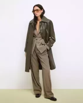Женский тренч с эффектом кожи Tintoretto, цвет 560 Oliva