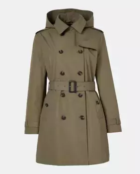 Женский тренч с капюшоном и поясом Tintoretto, хаки