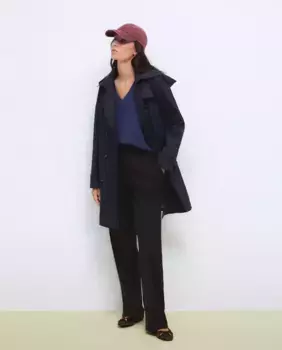 Женский тренч с капюшоном и поясом Tintoretto, темно-синий