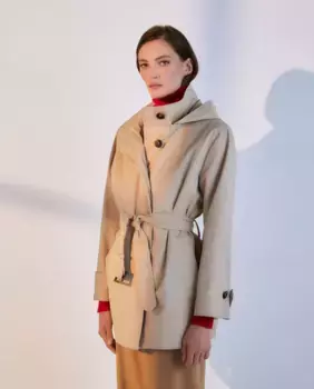 Женский тренч с капюшоном Woman El Corte Ingls, бежевый