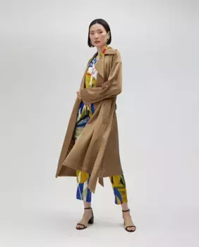 Женский тренч с карманами и поясом Lola Casademunt, бежевый