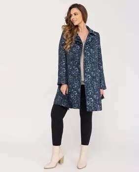 Женский тренч с лацканами и поясом Fsh, темно-синий