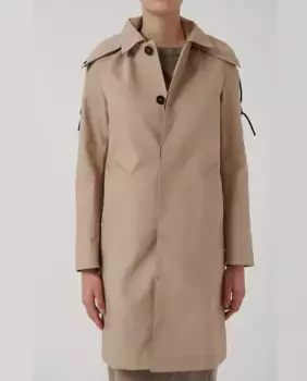 Женский тренч с рубашечным воротником и съемным капюшоном Loreak Mendian, бежевый