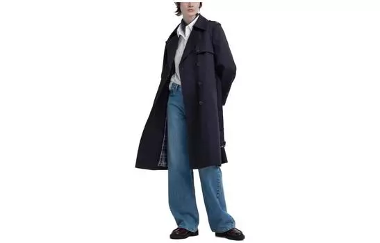 Женский тренч UNIQLO, цвет темно-синий