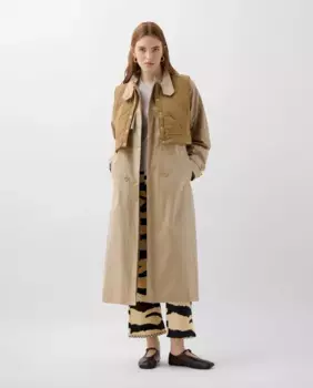 Женский тренчкот со съемным жилетом и застежкой на пуговицы Scalpers, бежевый