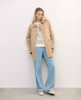 Женский тренчкот средней длины с застежкой на пуговицы Brownie, бежевый