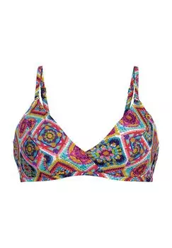 Женский треугольный бикини-топ без косточек с цветочным узором крючком ROSA FAIA, цвет Original