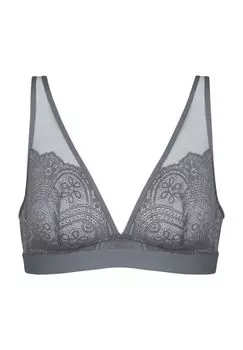 Женский треугольный бюстгальтер без косточек Poetry Fame с вышивкой mey, цвет Lovely Grey