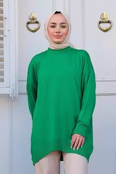Женский трикотаж оверсайз-свитер зеленый Locco